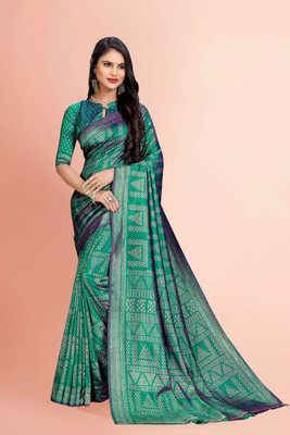 Vimla Printed Daily Wear Art Silk Saree(Dark Green)