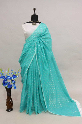 PIYA DESIGNER Printed Maheshwari Chanderi Saree(Light Green)
