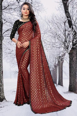 PMW Self Design Banarasi Pure Silk Saree(Multicolor)