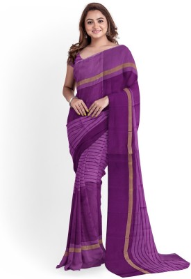 Saadhvi Striped Daily Wear Cotton Silk Saree(Pack of 2, Pink)