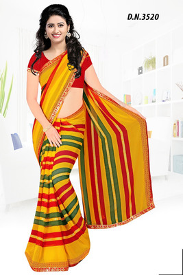 AGV Printed Bollywood Georgette Saree(Multicolor)