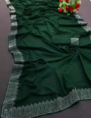 Jay Bajarang fashion Solid/Plain Bollywood Georgette Saree(Green)