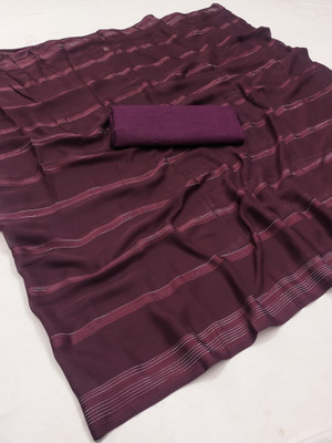Anand Sarees Embellished Daily Wear Satin Saree(Maroon)