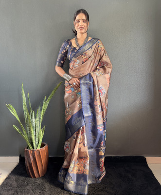 Julee Printed Bollywood Art Silk Saree(Brown)