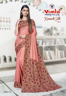 Vimla Printed Bollywood Art Silk Saree(Pink)