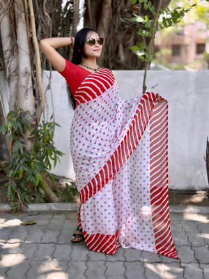 S.R.TEXTILES Printed Daily Wear Georgette Saree(Multicolor)