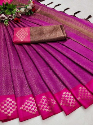 Classy Foriever Woven Kanjivaram Silk Blend Saree(Magenta)