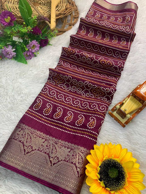 Classy Foriever Printed Bollywood Silk Blend Saree(Multicolor)
