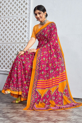 JASU CREATION Printed Handloom Pure Cotton Saree(Red)