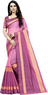 Suntex Printed Banarasi Cotton Silk Saree(Pink)