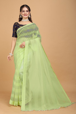 Fasharo Embroidered Bollywood Net Saree(Multicolor)