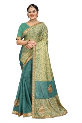 RamKrupa Creation Woven Bollywood Silk Blend Saree(Light Green)