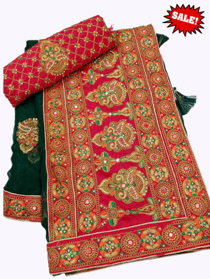 Bhojal Creation Embroidered, Embellished Bollywood Silk Blend Saree(Multicolor)