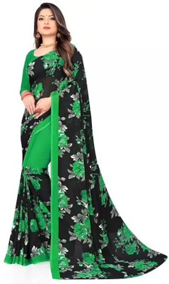 siddharth textiles Floral Print Bollywood Georgette Saree(Green)