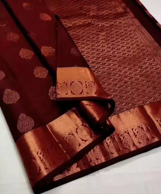 Shoponbit Self Design Banarasi Pure Silk Saree(Green)