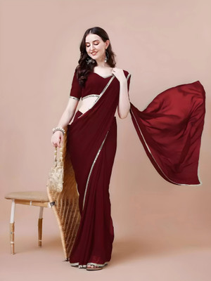 Volmina Embellished Bollywood Georgette Saree(Maroon)
