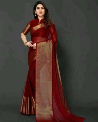 SARETRA MALL Embellished Bollywood Chiffon Saree(Maroon)