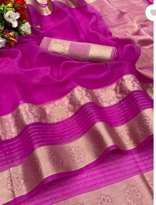 Rohit Designer Self Design Bollywood Net Saree(Pink)