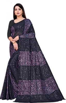 Julee Embellished Bollywood Georgette Saree(Pink)