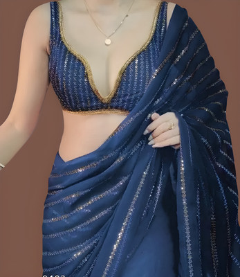 Avinashi Enterprise Embroidered Bollywood Georgette Saree(Multicolor)