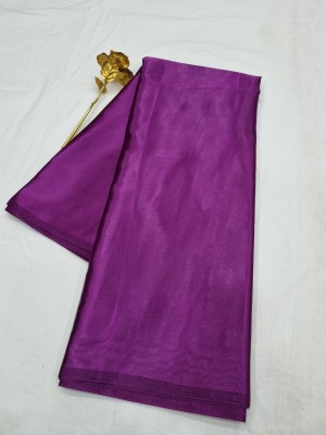 Arpita Fashion Solid/Plain Bollywood Pure Silk, Satin Saree(Purple)