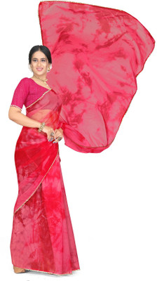 Pemal Designer Dyed Bollywood Organza Saree(Grey)