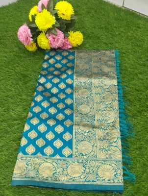 OM SAI SAREES Woven Banarasi Georgette Saree(Blue)