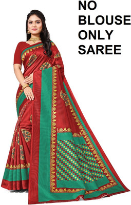 Vimalnath Synthetics Printed Daily Wear Art Silk Saree(Red)
