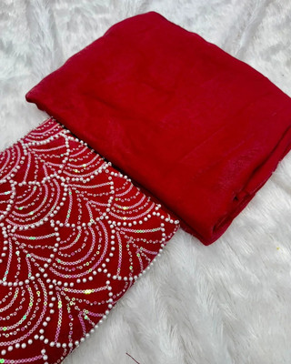 Classy Foriever Embellished Bollywood Silk Blend Saree(Red)