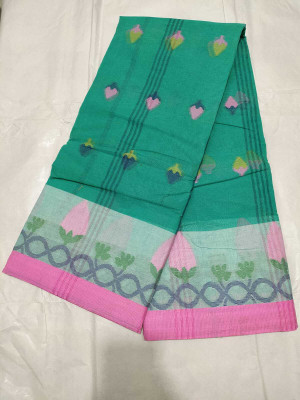 GHOSH TEXTILE Self Design Tant Pure Cotton Saree(Light Blue)