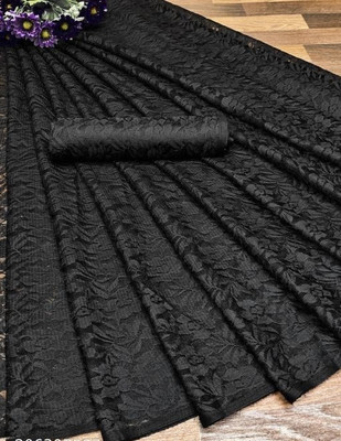 FLERRIES FASHION Self Design Bollywood Net Saree(Black)