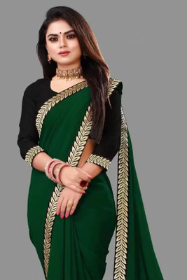 MAA TEXTILES Embellished Daily Wear Georgette Saree(Green)