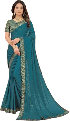RFG Self Design Bollywood Chanderi Saree(Light Blue)