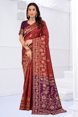 Suali Woven Banarasi Pure Silk Saree(Maroon)