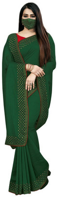 SHAKTIJEN ENTERPRISE Self Design Bollywood Polyester Saree(Dark Green)