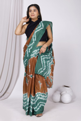 JAIPURI BLOCK PRINT Blocked Printed, Color Block, Dyed, Floral Print, Printed Daily Wear Pure Cotton Saree(Grey)