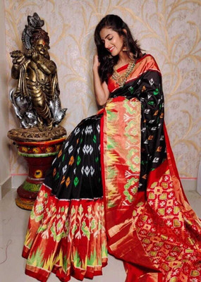 Saadhvi Printed Bandhani Crepe Saree(Red)