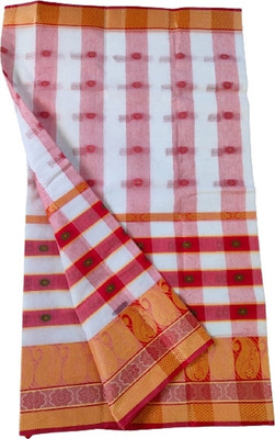 Ghosh handloom Self Design Tant Pure Cotton Saree(Red)