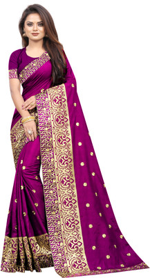 b bella creation Embroidered Bollywood Georgette Saree(Magenta)