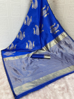 Shirodhari Woven Kanjivaram Pure Silk, Art Silk Saree(Blue)