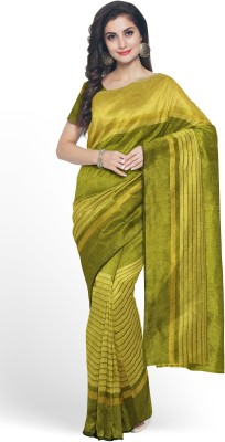 Suali Striped Daily Wear Cotton Silk Saree(Yellow)