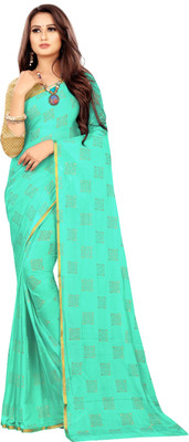 RHEY Printed Bollywood Chiffon Saree(Light Green)
