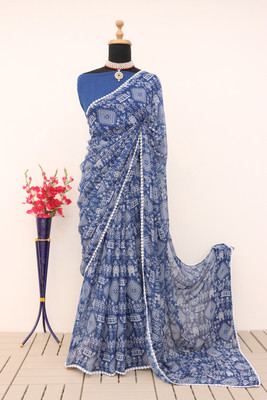 Suresh Printed Bollywood Georgette Saree(Multicolor)