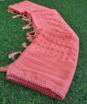 vdc Printed Bandhani Chiffon Saree(Pink)