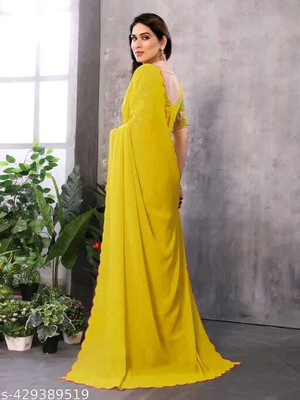 supalee tex Solid/Plain Bollywood Georgette Saree(Multicolor)