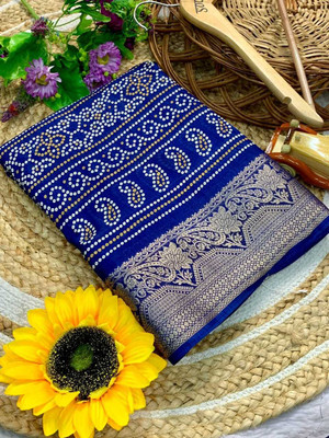 Classy Foriever Printed Bollywood Silk Blend Saree(Multicolor)