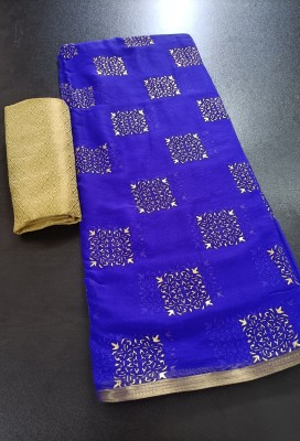 Desi Style Self Design Bollywood Net, Chiffon Saree(Dark Blue)