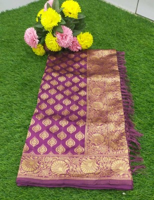 OM SAI SAREES Woven Banarasi Georgette Saree(Beige)