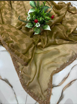 JJ FASHION Embellished Bollywood Chiffon Saree(Green)