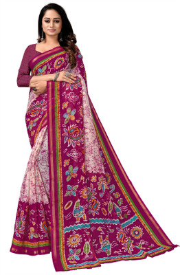 maayro Printed Patola Georgette Saree(Multicolor)